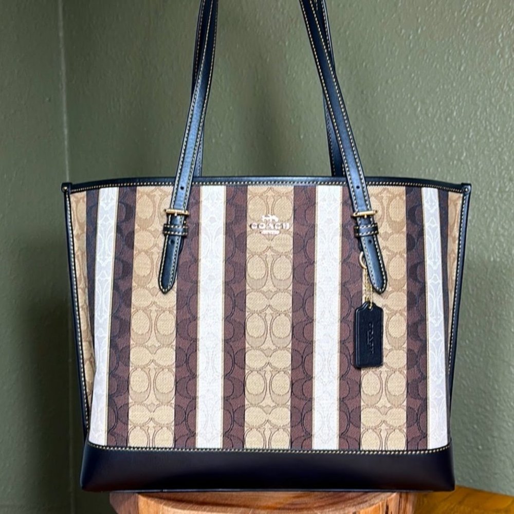 COACH Mollie Tote In Signature Jacquard With Stripes C4088